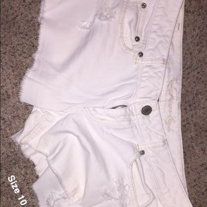 White Jean Shorts